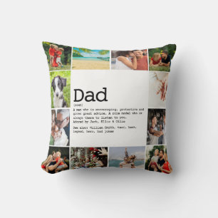 Personlig pappa-definition fotokollage kudde