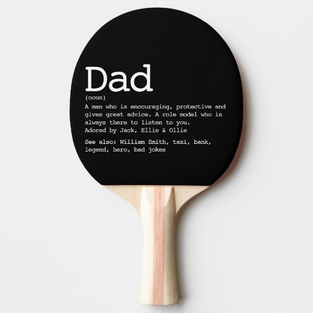Personlig Pappa Definition Modern Black Pingisracket (Framsidan)