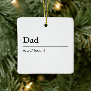 Personlig Pappa definition modern enkel vit Julgransprydnad Keramik