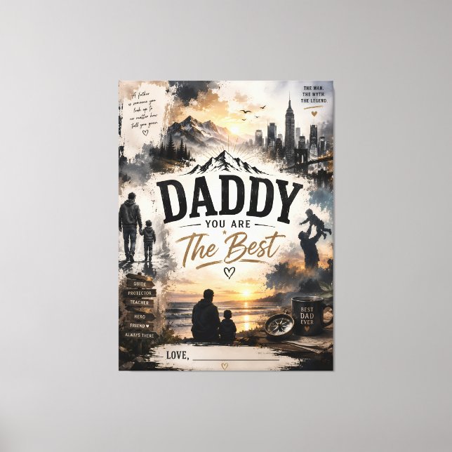 Personlig Pappa Du Är Den Bästa Canvas (Framsida)