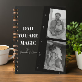 Personlig "Pappa, du är magisk" Två fäders foto Anteckningsbok
