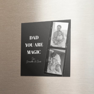 Personlig "Pappa du är magisk" två foto av Far Magnet
