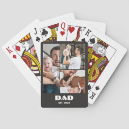 Personlig Pappa Estalished 3-Foto Collage Casinokort