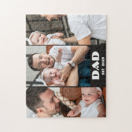 Personlig Pappa Etablerad 3-Foto Collage Pussel