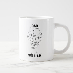 Personlig Pappa Far pappa Gift med Barn Namn Jumbo Mugg