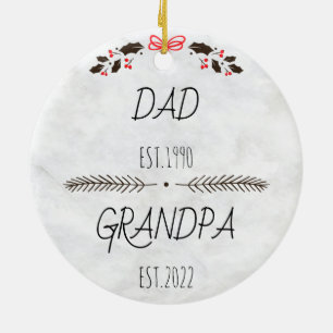 Personlig Pappa Grandpa Est Anpassningsbar Year Julgransprydnad Keramik