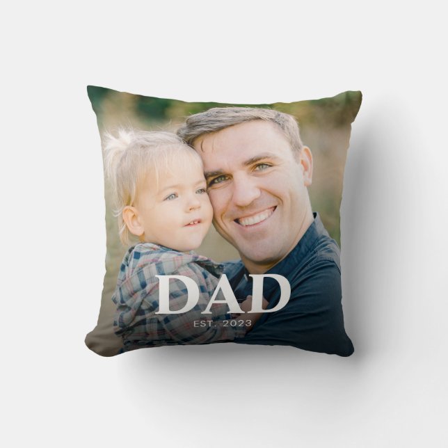 Personlig Pappa Grundad Fars Dag Foto Kudde (Framsida)