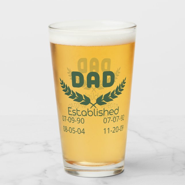 Personlig Pappa Grundad Glaskopp (Baksida fylld)