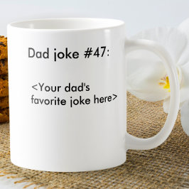 Personlig Pappa Joke Funny Black & White Joke Kaffemugg