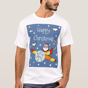 Personlig Pappa jul Jultomten flygplan T Shirt