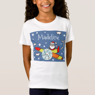 Personlig Pappa jul Jultomten flygplan T Shirt