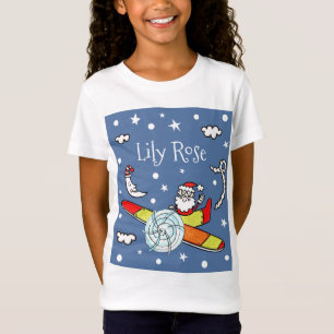 Personlig Pappa jul Jultomten flygplan T Shirt