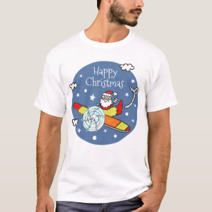 Personlig Pappa jul Jultomten flygplan T Shirt