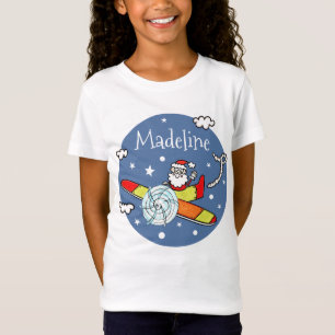 Personlig Pappa jul Jultomten flygplan T Shirt