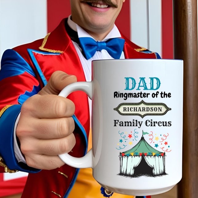 Personlig Pappa Kaffe Mugg Circus Ringmaster Tält (Skapare uppladdad)