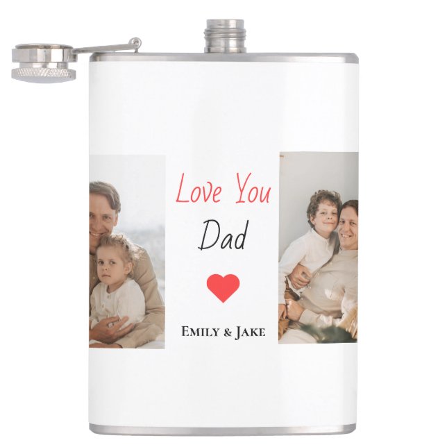 Personlig Pappa-kolv | Fars dag Gifts Fickplunta (Öppnad)