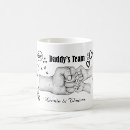 Personlig Pappa Lag Anpassad Pappa & Barn Namn Kaffemugg
