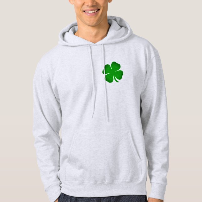 Personlig Pappa Mamma Irish Grönt Shamrock Hoodie (Framsida)