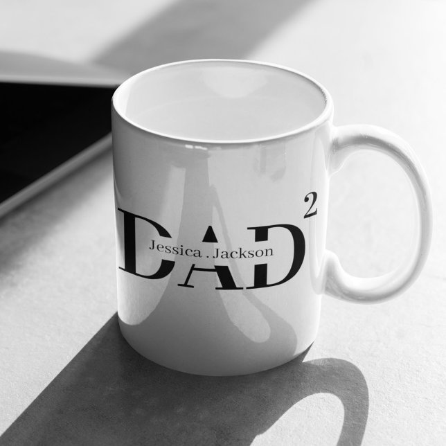 Personlig Pappa med två barnkaffe Mugg (Skapare uppladdad)