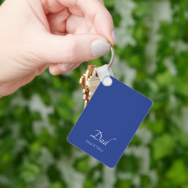 Personlig "Pappa" med vit text - Gift för Pappa Nyckelring