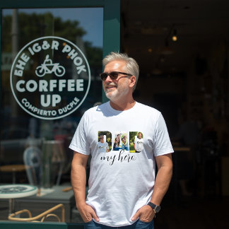 Personlig ”Pappa min hjälte” vit t-shirt