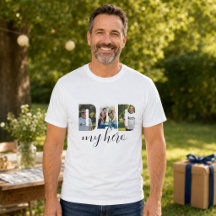 Personlig ”Pappa min hjälte” vit t-shirt