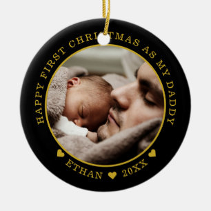 Personlig Pappa och Baby första julfoto Julgransprydnad Keramik