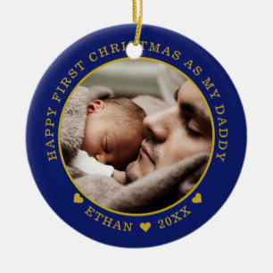 Personlig Pappa och Baby första julfoto Julgransprydnad Keramik