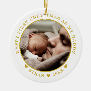 Personlig Pappa och Baby första julfoto Julgransprydnad Keramik