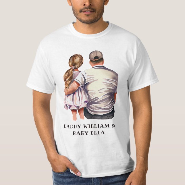 Personlig Pappa och dotter (2) T Shirt (Framsida)