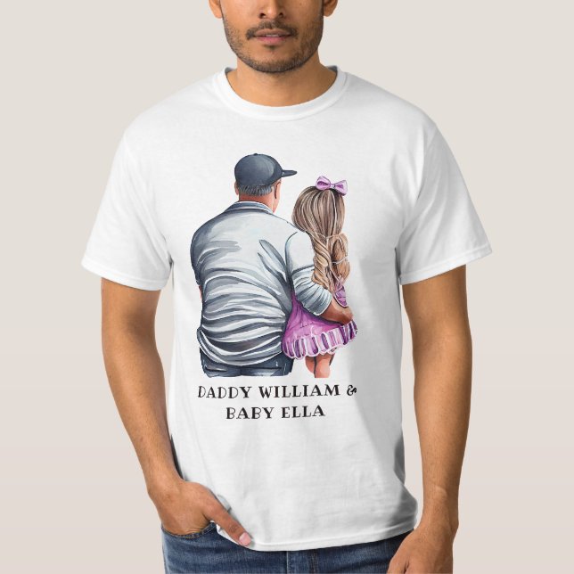 Personlig Pappa och dotter (3) T Shirt (Framsida)