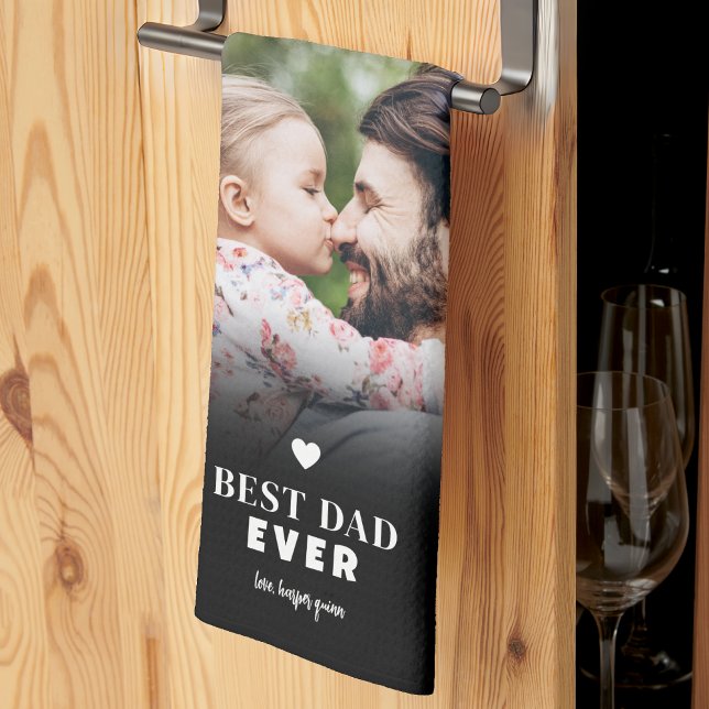 Personlig Pappa Photo Collage Far Kökshandduk (Personalized Dad Photo Collage Father kitchen towel)