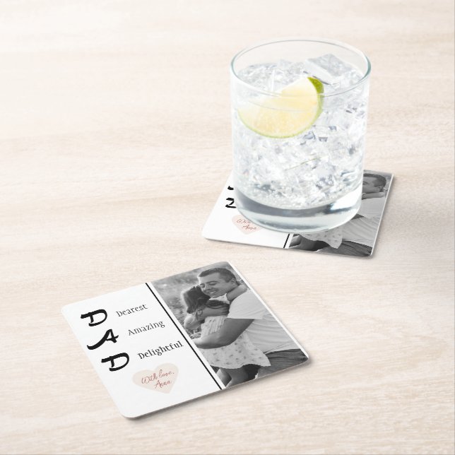 Personlig Pappa Photo Papper Underlägg | Fars dag (Insitu)