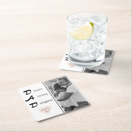 Personlig Pappa Photo Papper Underlägg | Fars dag Kvadrat