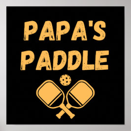Personlig Pappa Pickleball Paddle Poster