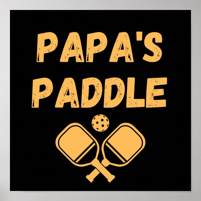 Personlig Pappa Pickleball Paddle Poster (Framsidan)