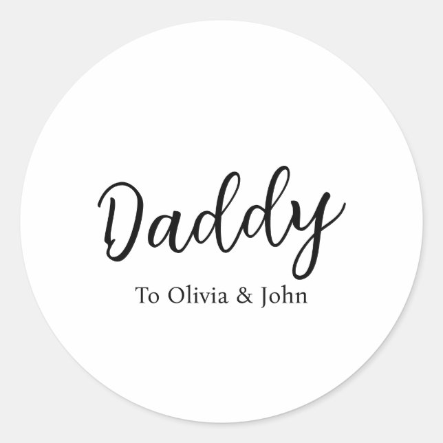 Personlig Pappa Runt Klistermärke (Framsida)