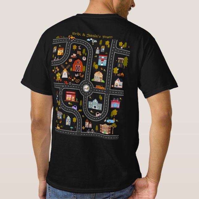 Personlig pappa skjorta med bilspår i tävling t shirt (Baksida)