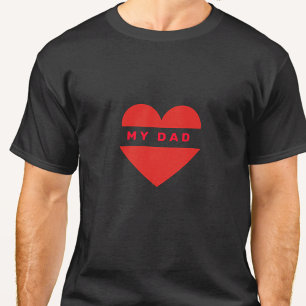Personlig Pappa text i Heart Tshirt T Shirt