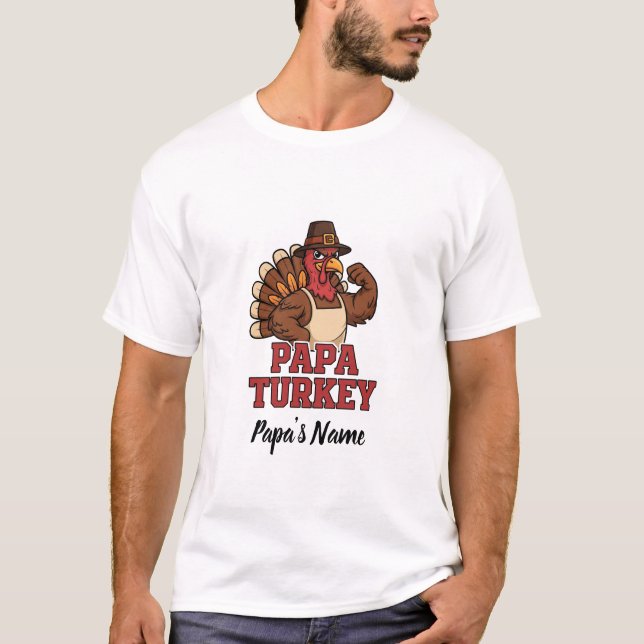 Personlig Pappa Turkiet-Thanksgivingen T Shirt (Framsida)