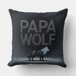 Personlig Pappa Varg Nature Silhouette Kudde