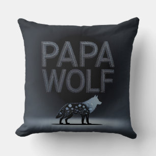 Personlig Pappa Varg Nature Silhouette Kudde