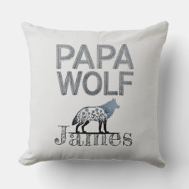 Personlig Pappa Varg Nature Silhouette Kudde