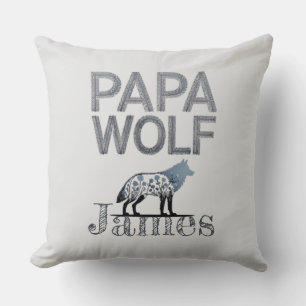 Personlig Pappa Varg Nature Silhouette Kudde
