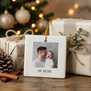 Personlig pappafotoornament Anpassad Julgransprydnad Keramik