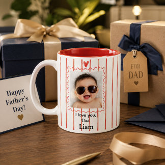 Personlig Pappamugg med bebisfoto Två-Tonad Mugg