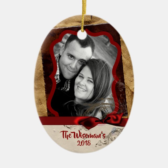 Personlig Papper julklapp PHOTO Ornament (Framsidan)