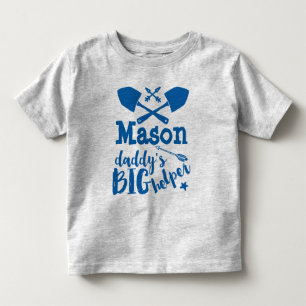 Personlig Pappor Big Helper Blue och Grått T-shirt