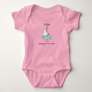 Personlig Pappor First Mate Sailboat Flicka T Shirt