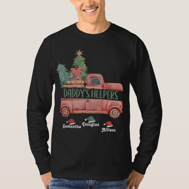 Personlig Pappor Helpers jul Lastbil T Shirt (Framsida)
